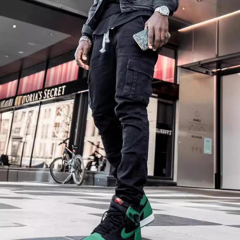 Herren Skinny Jeans mit mehreren Taschen, Europäischer & Amerikanischer Stil