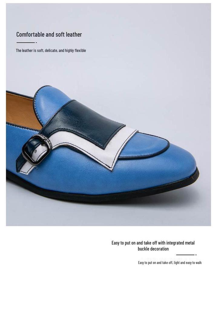 Men's Large Size Slip-on Leather Loafers - Size 48 Trendy Pull-on Driving Shoes