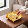Zinc Alloy Jewelry Dish Golden Jewelry Organizer Tray Leaf Shaped Tray  for Earrings