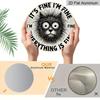 2D Flat 1pc, 8x8 in, Aluminum Metal Sign, Humorous Cat Quote "It'S Fine I'm Fine Everything Is Fine", Round Wall Art Decor, for Door, Home, Room