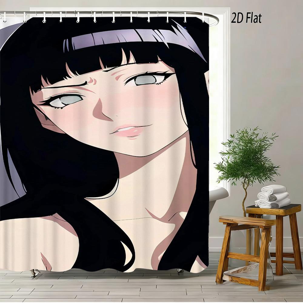 

2D Flat Anime Sakura Red Bikini Beach Shower Curtain Waterproof Bathroom Decor W60H190(CM)-1 Pcs