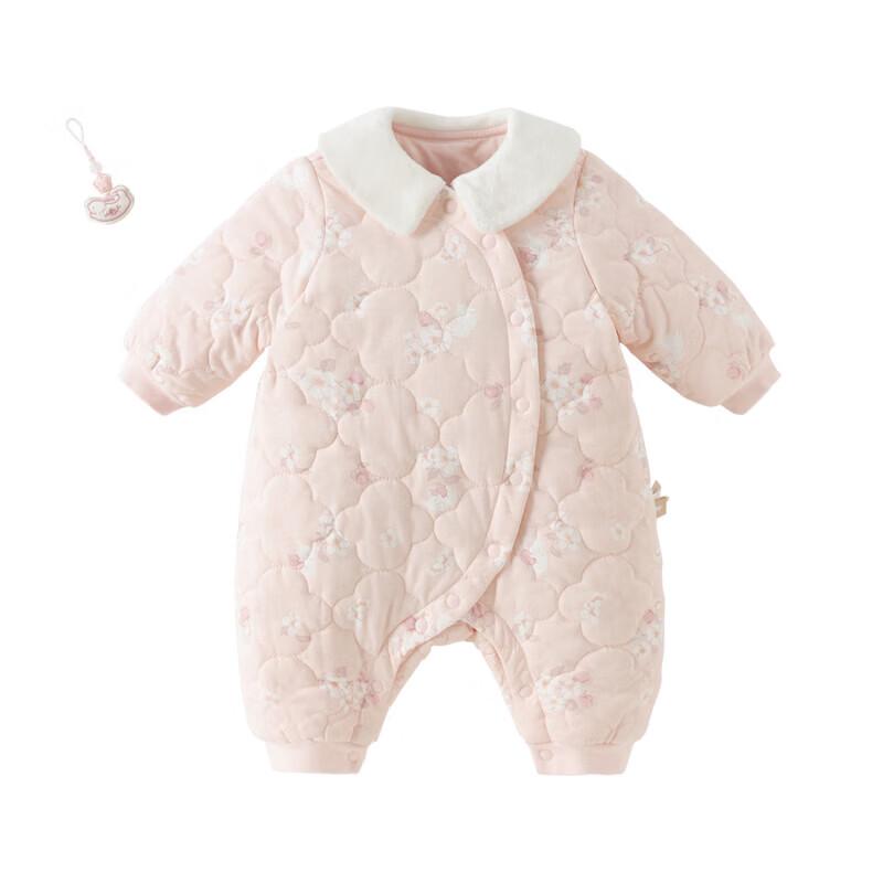DAVE & BELLA Baby Girls' Padded Chinese-Style Winter Romper