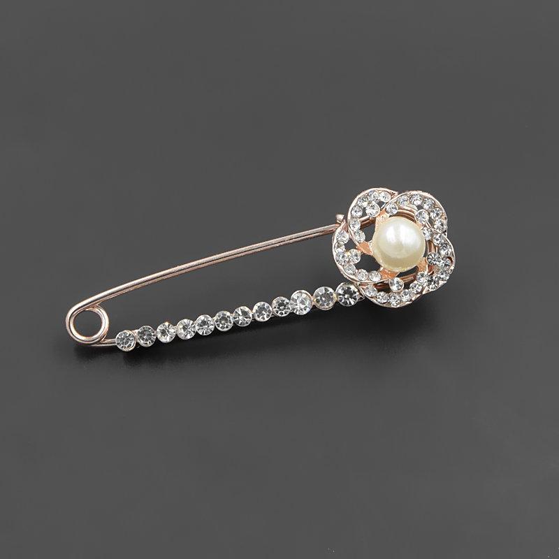 Versatile Rhinestone Flower Brooch Lapel Pin Accessory