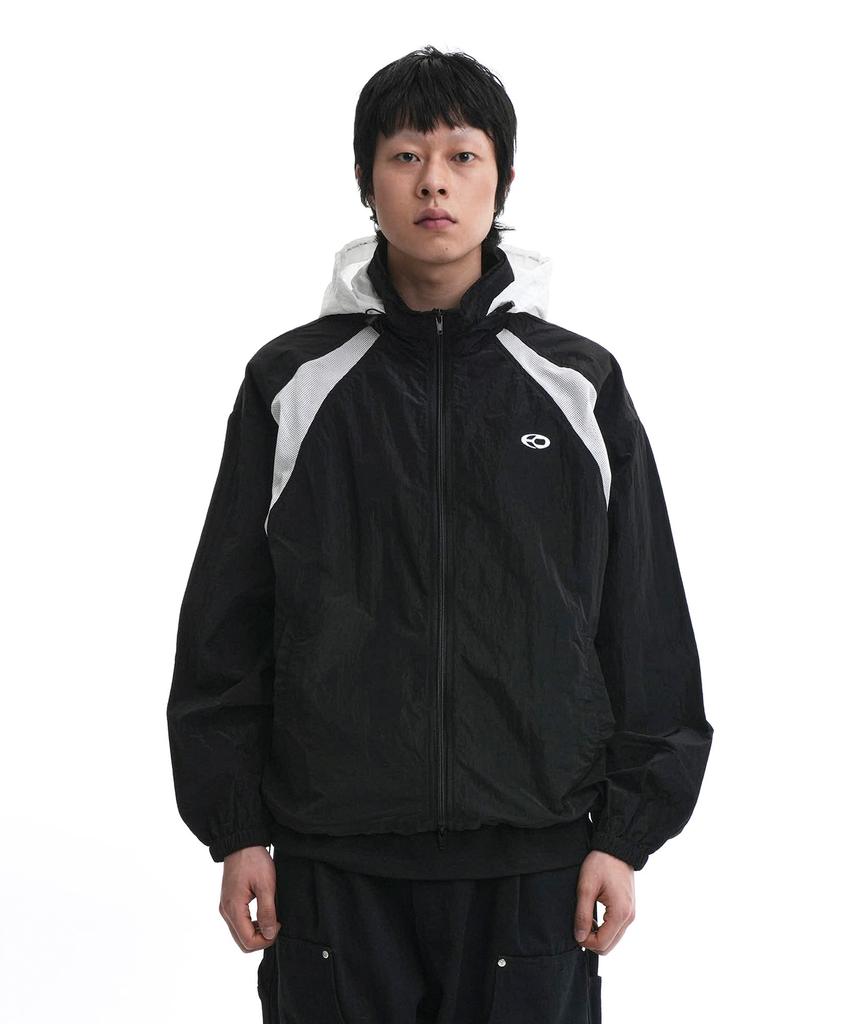 Openyard(Oy) Mesh Hoodie Wind Breaker Jakcet-Black