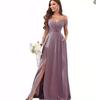 1011 new evening dress European and American bridesmaid dress suspender long dress solid color banquet evening dress