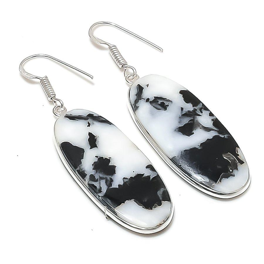 

Natural Buffalo Jasper Gemstone 925 Sterling Silver Jewelry Earring 2.21 AEE-10728
