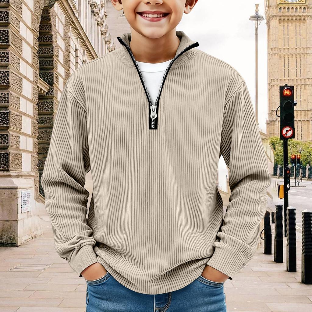Kids Sweatshirt Boys Long Sleeve Shirts  Soild Casual Pullover Shirt Outdoor Fall Clothes For Teen Boy