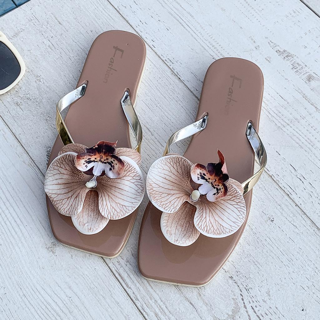 Butterfly Orchid, Flowers, Flip Flops, Beach, Beach Shoes, Girls, Vacation, Leisure, Sandals, Flat Slippers