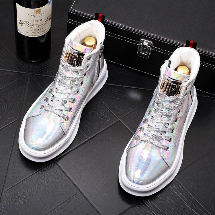 Causal Flats Shoes Ankle Boot Male Platform High -Top Man Sneakers