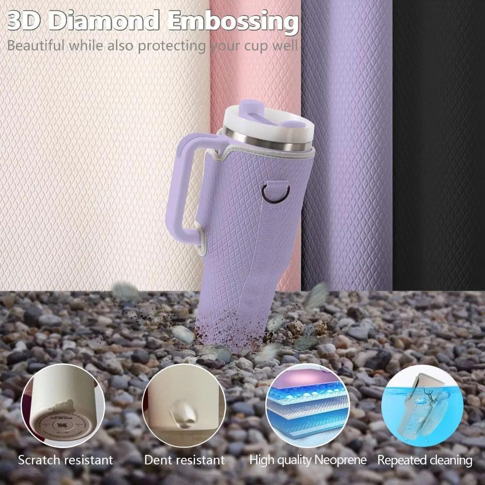 Adjustable Strap Water Cup Bags With Phone Pocket Bottle Carrier Bag  for Stanley 40oz Tumbler