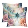 1pc Floral Dragonfly Pillow Covers 14 X 14 Inch Set of 2, Throw Pillow Covers Set