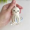 Car Rear Mirror Woolen Octopus Hanging Ornament for Women Girl Car Interior Decorations Pendant for Backpack Keychains