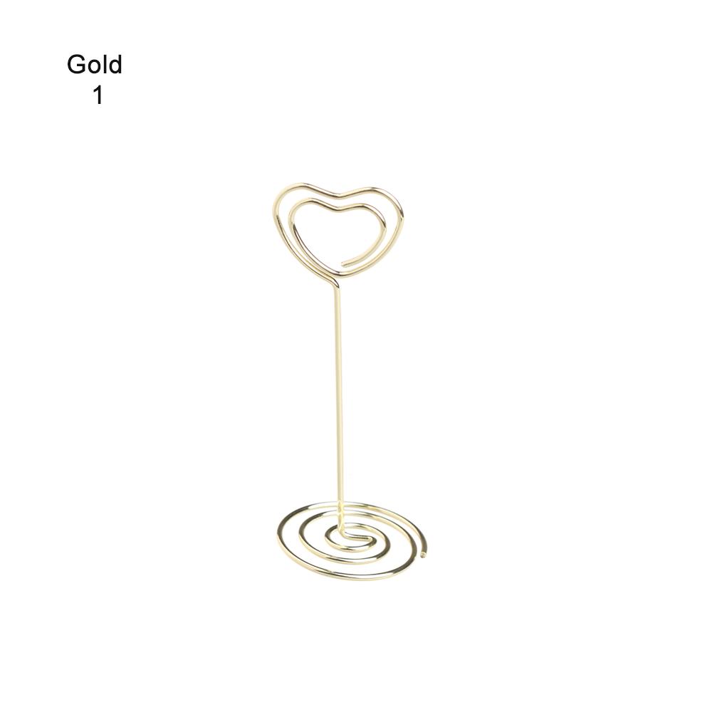 1PC Various Shapes Place Card Holder Table Metal Table Numbers Holder Paper Menu Clips Romantic Photo Holder Desktop Decoration