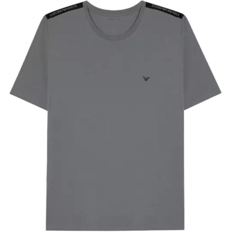 Emporio Armani Solid Color Cotton Short Sleeve Round Neck Logo Embroidered T-Shirt Men Tops EM000384-AF10779-U8082