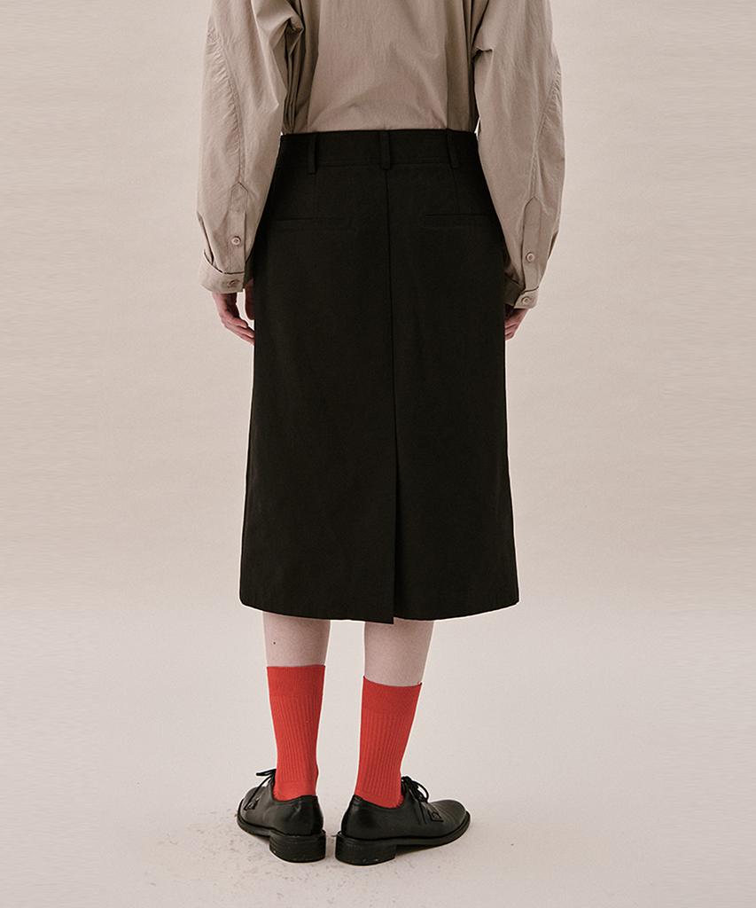 Awi Cotton Flap Skirt_Black