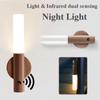 LED USB Wireless Holz Stick Nachtlicht Warme Motion Sensor Wand Lampe Korridor Schrank Schrank Licht Dekor Hause Licht