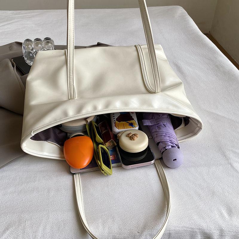 Large Capacity Bag Women's Bag New Silver Single Shoulder Hand-held Commuting Tote Bag