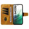 For Xiaomi Redmi 15 5G (Global) (169mm) Leather Case Wallet Stand Grids Imprinted Phone Cover with Strap