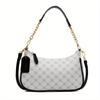 Sac d'aisselle vintage en similicuir pour femme, Sac à bandoulière bandoulière à chaîne imprimée rétro, Sac à main chic color-block quotidien pour sorties
