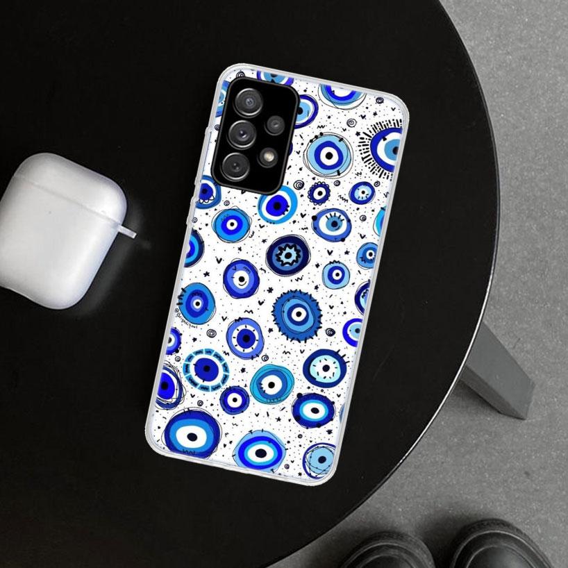 Lucky Blue Evil Eye Phone Case for Samsung Galaxy A17 A16 A26 A36 A56 A57 A37 A15 A25 A35 A55 A14 A24 A34 A54 A13 A23 A33 A53 Ga