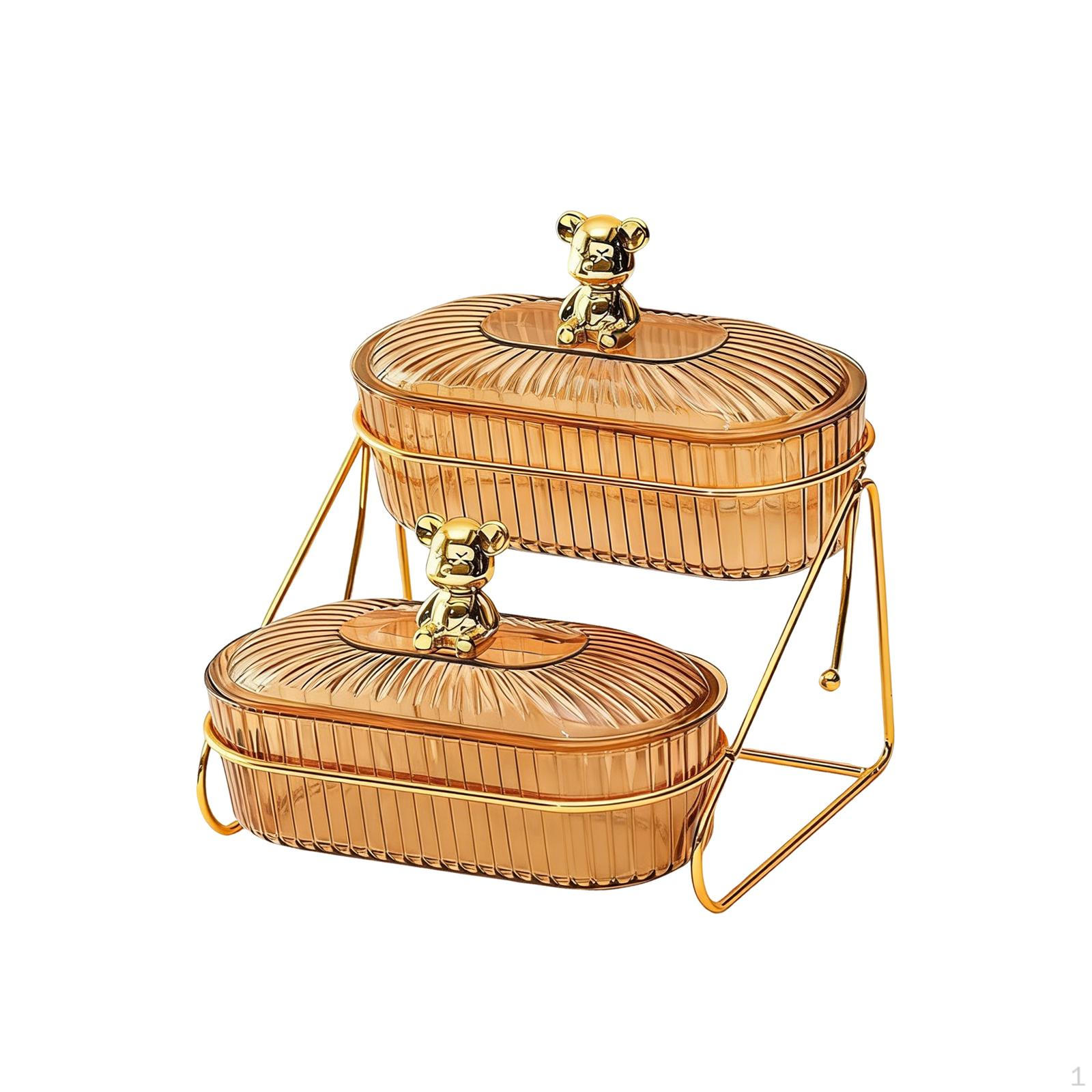 

Large Fruit Basket Serving Tray Two Tiers Capacity Bowl Fruits Holder for Grocery