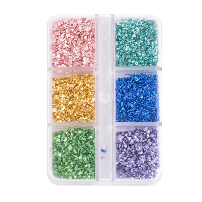 6-Grid Soft Pottery Rhinestone Boxed DIY Cobblestone Suit Nail Nail Jewelry Mixed