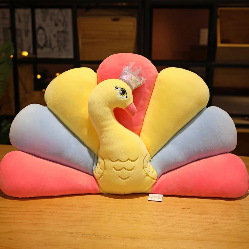Creative Peacock Open Screen Pillow Plush Toy Doll Zoo Peacock Doll Children Sleeping Soothing Ragdoll