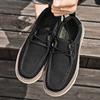 Mode 2025 Herrskor i äkta läder, vardagsskor med tjock sula, halkfria sneakers, hög kvalitet, utomhussporter, street fashion, svarta skor