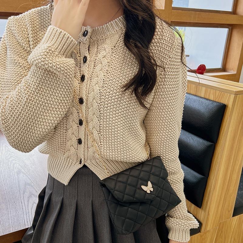 Embroidered Square Shoulder Bag - Korean-Style Crossbody Purse for Women