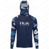 HUK Fishing Shirts Mask Neck Hoodie Clothing Men Long Sleeve Fishing Clothes UV Protection Anti Mosquito Fishing Jersey
