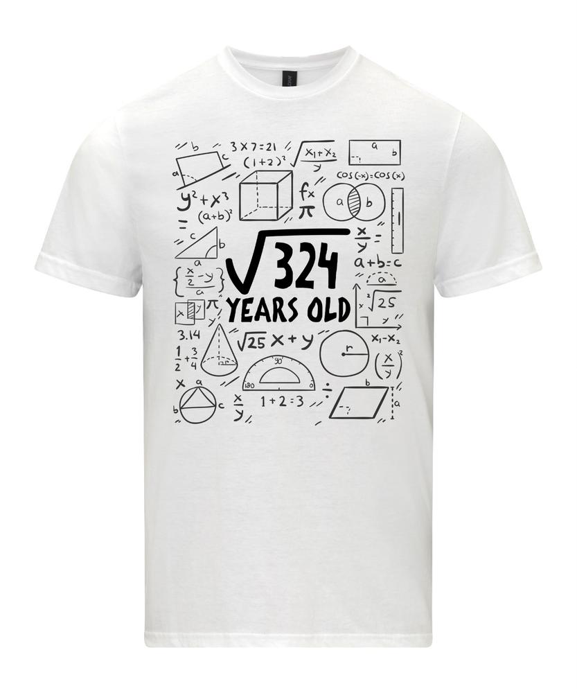 Square Root of 324 18 Year Old 18th Eighteenth Birthday Gifts Math TShirt 2XL