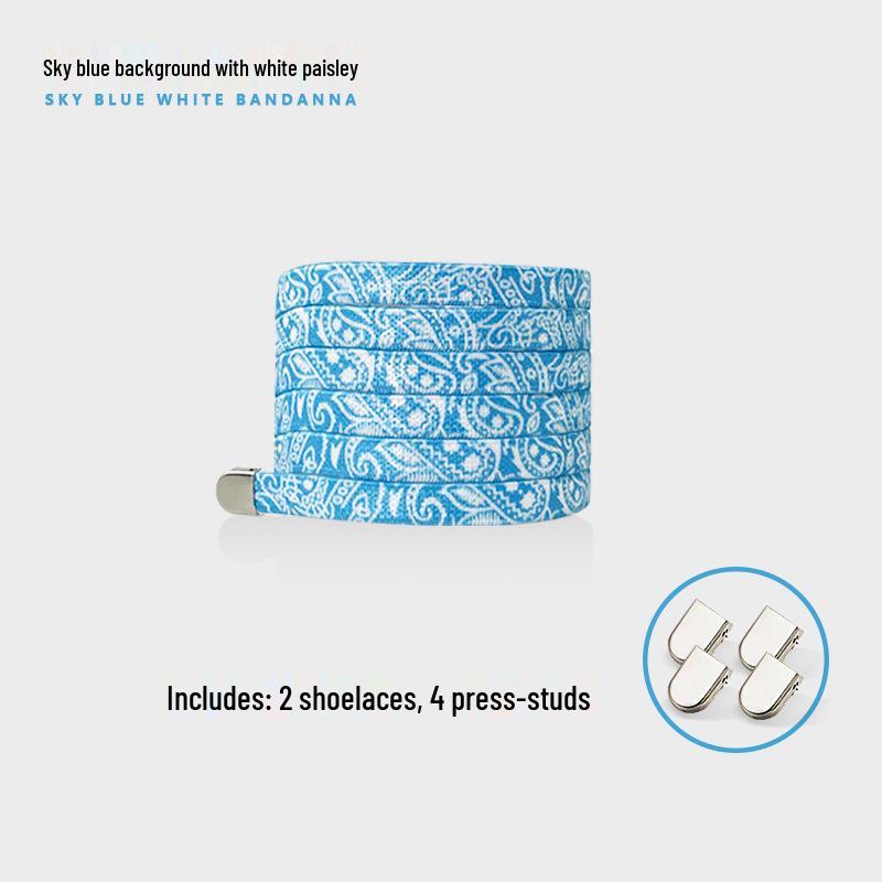 Paisley No-Tie Elastic Slip-On Flat Shoelaces (0.8CM)