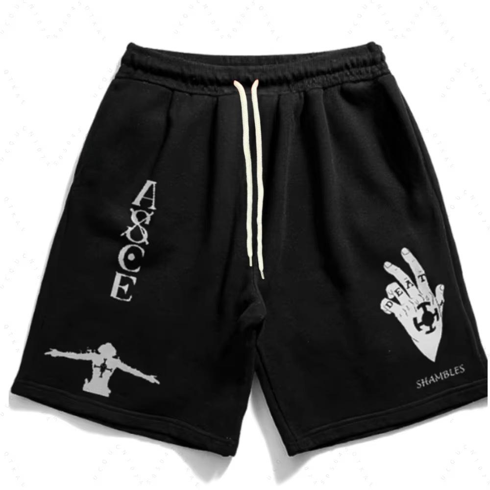 ONE PIECE Animation Luffy Sauron Peripheral Printed Shorts American Summer Men's Daily Loose Sports Breathable Shorts