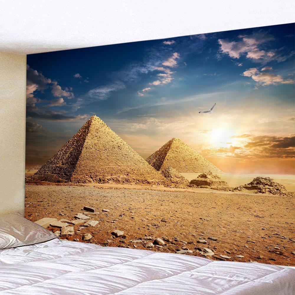 

Рассвет Дикая пустыня Искусство Настенный Гобелен Фотогалерея Домашний Декор Пирамида Фон Египет Путешествия Звезды Настенный Декор 100x75cm