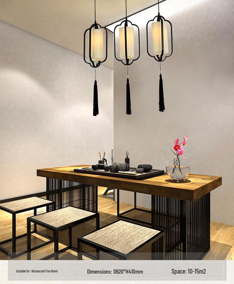 Chinese Zen Style Single Head Pendant Light for Restaurant, Bedroom, Tea Room, Corridor, and Dining Room