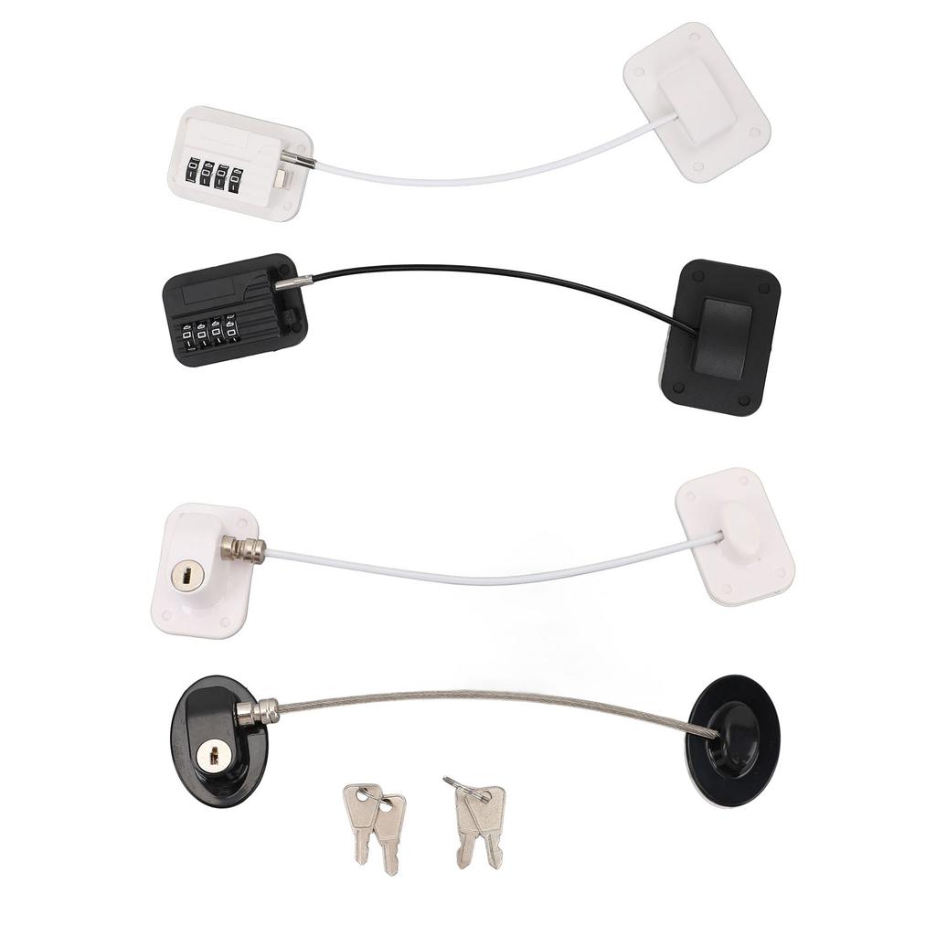 2PCS Set Refrigerator Lock Strong Adhesive Hole Free ABS Fridge Door Child Proof Lock for Cabinet