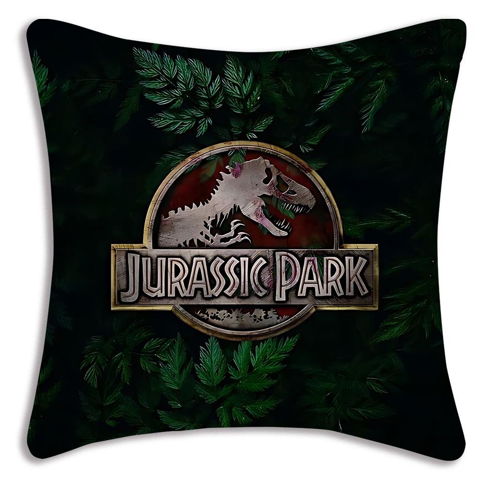 Cute Dinosaur Jurassic P-Park Pillow Covers Cartoon Sofa Decorative Home Double-sided Printing Short Plush Cute Cushion Cover
