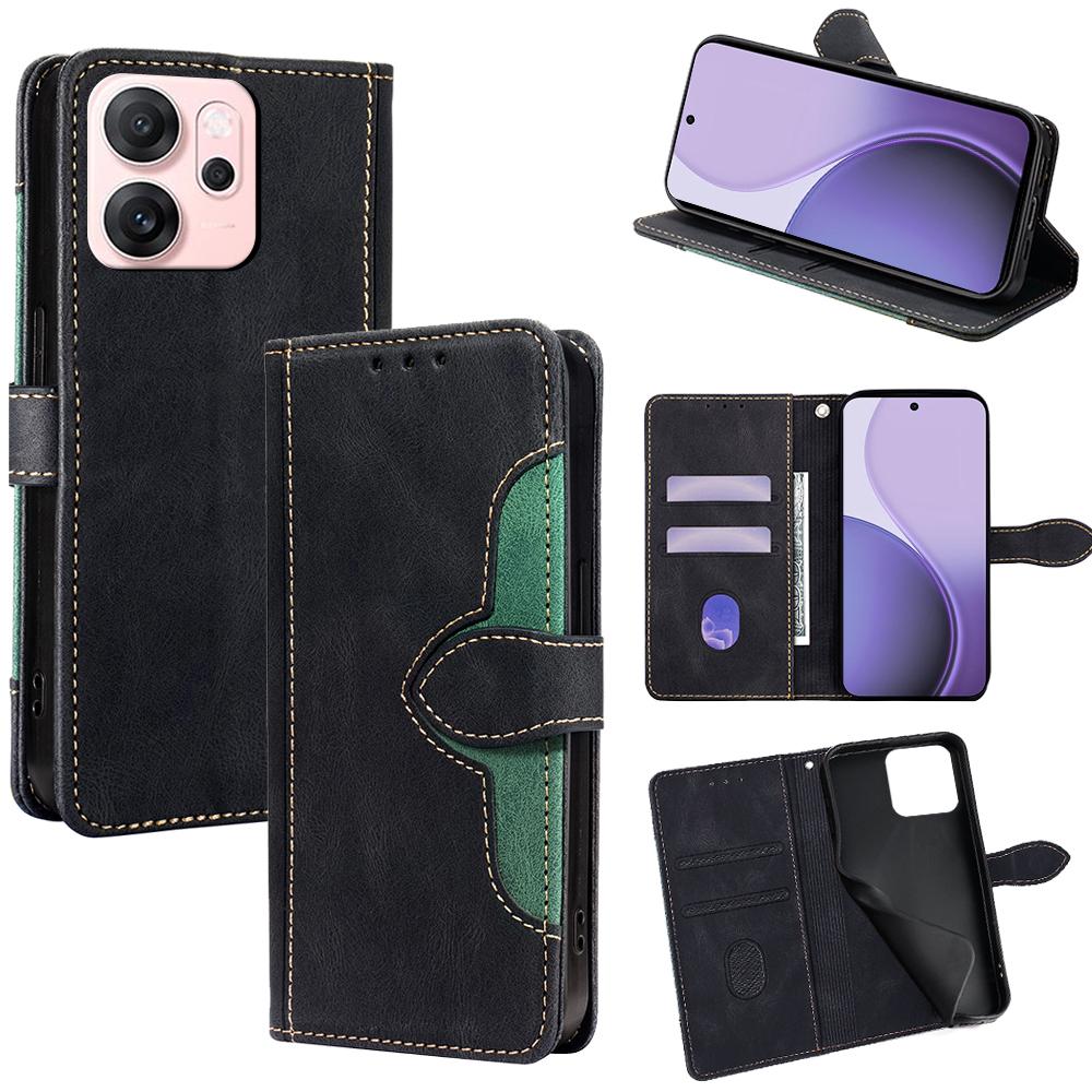 For Oppo Reno14 F 5G Case Leather Wallet Phone Cover with Straw Hat Magnetic Clasp