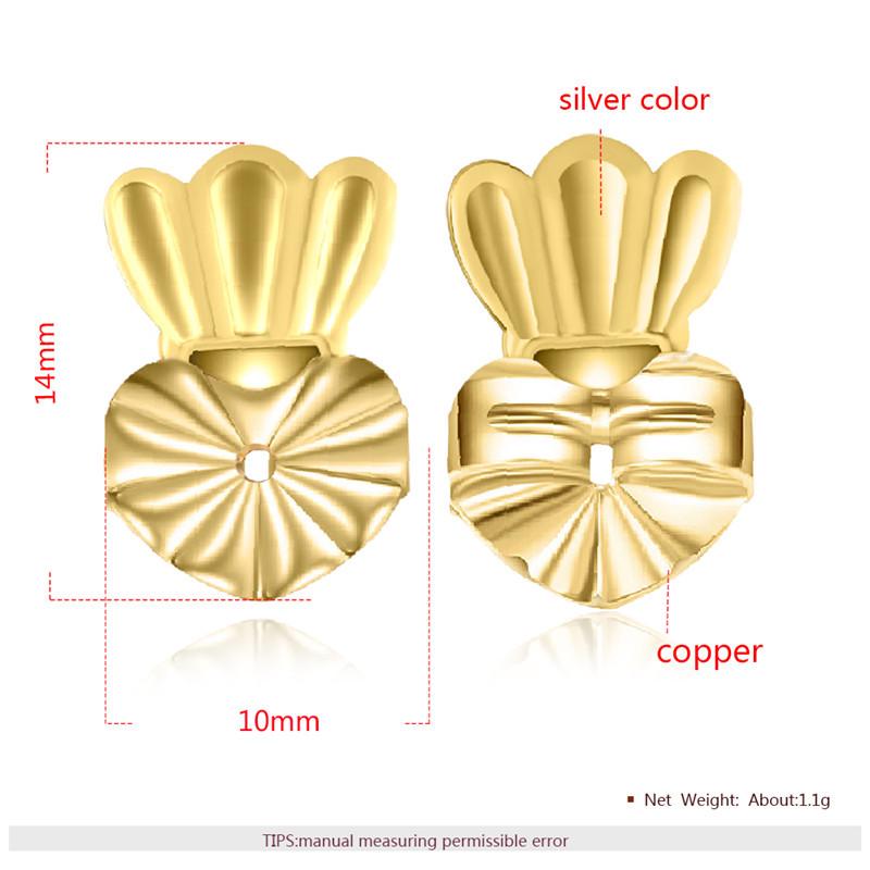 2 Pairs Heart Shaped Earring Back Stoppers Earnuts Findings Earring Accessories