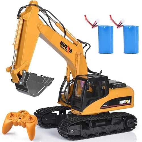 RC Excavator, Multi-Functional Construction Vehicle, 15-Channel Excavator with Alloy-Reinforced Alloy, 2.4GHz Wireless, 360/680 Degree Rotation, RC Ex