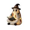 Resin Made Patchwork Ghost Light Lightweight Button Cell Battery Operated Ghost Pumpkin Lantern 3D Shaped Soft Glow