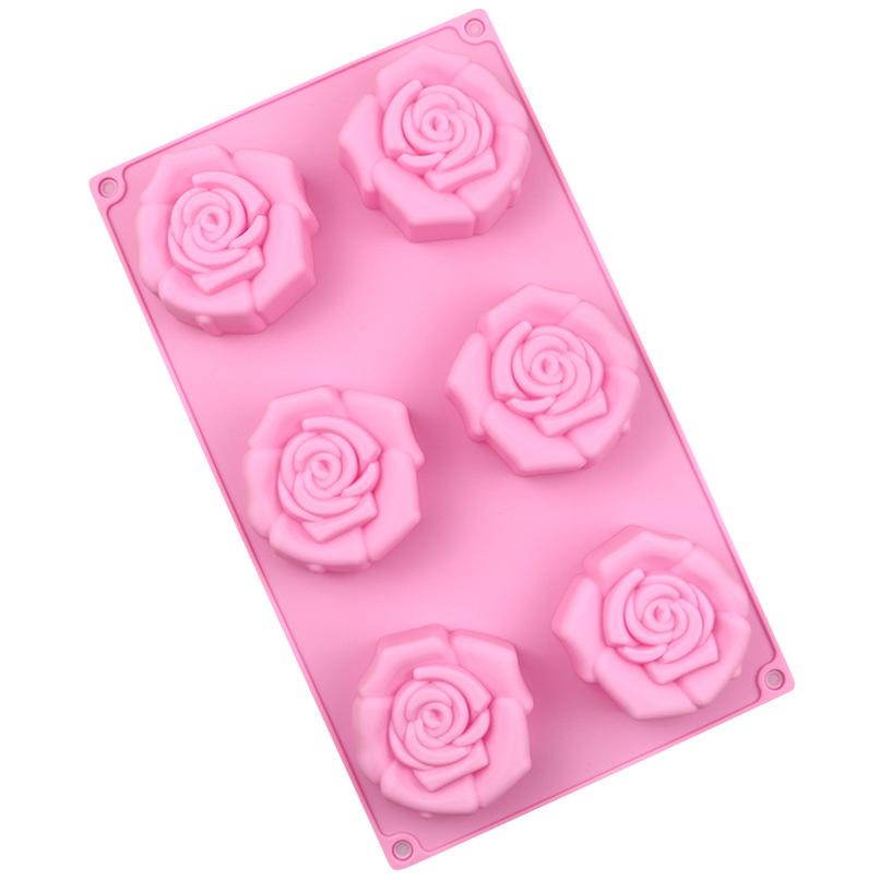 

Силиконовая форма для торта Spot 6 с большой розой, мыло ручной работы, реалистичное изображение, легко снимается и устойчиво к высоким температурам розовый