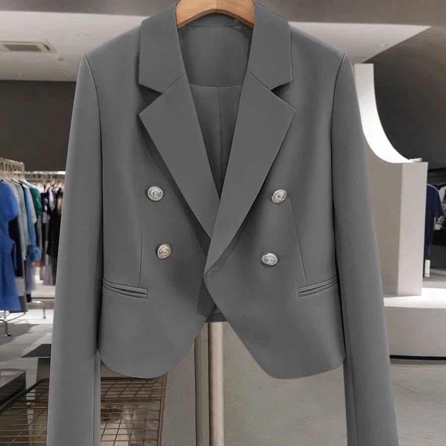Stilingas ir rafinuotas moteriškas trumpas kostiuminis paltas pavasariui/rudeniui - Petite Fashion