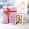 1pc 11oz Double-Sided Printed Mug for Beer Fans, Clean White Ceramic, Perfect Everyday Cup and a Fun Gift for Friends Who Love Drinks