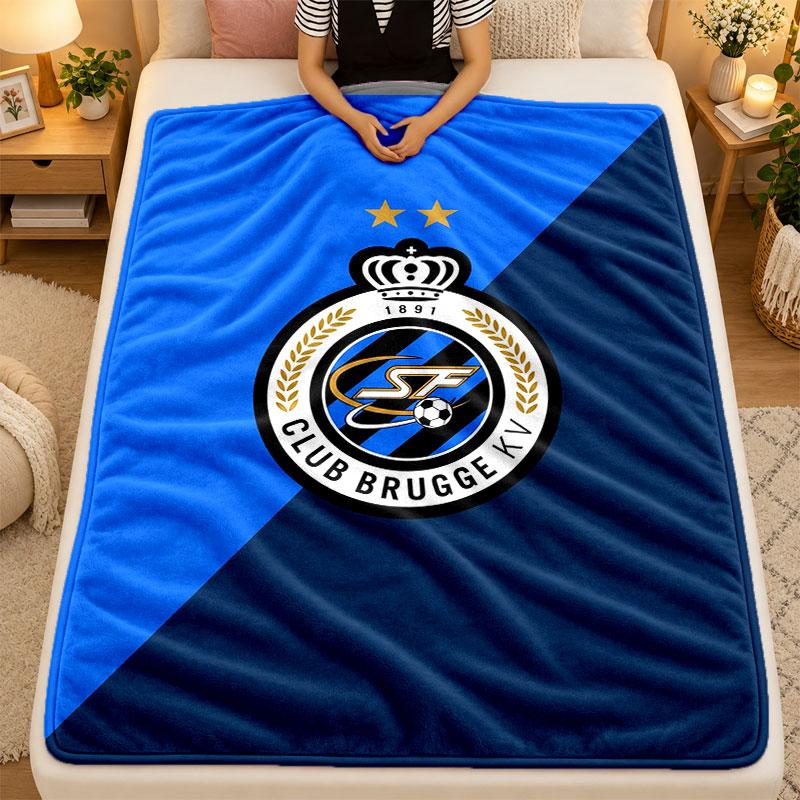 Flannel BlanketClub Brugge FC Warm Soft Throw Blanket for Indoor Sofa Bed Living Room Use