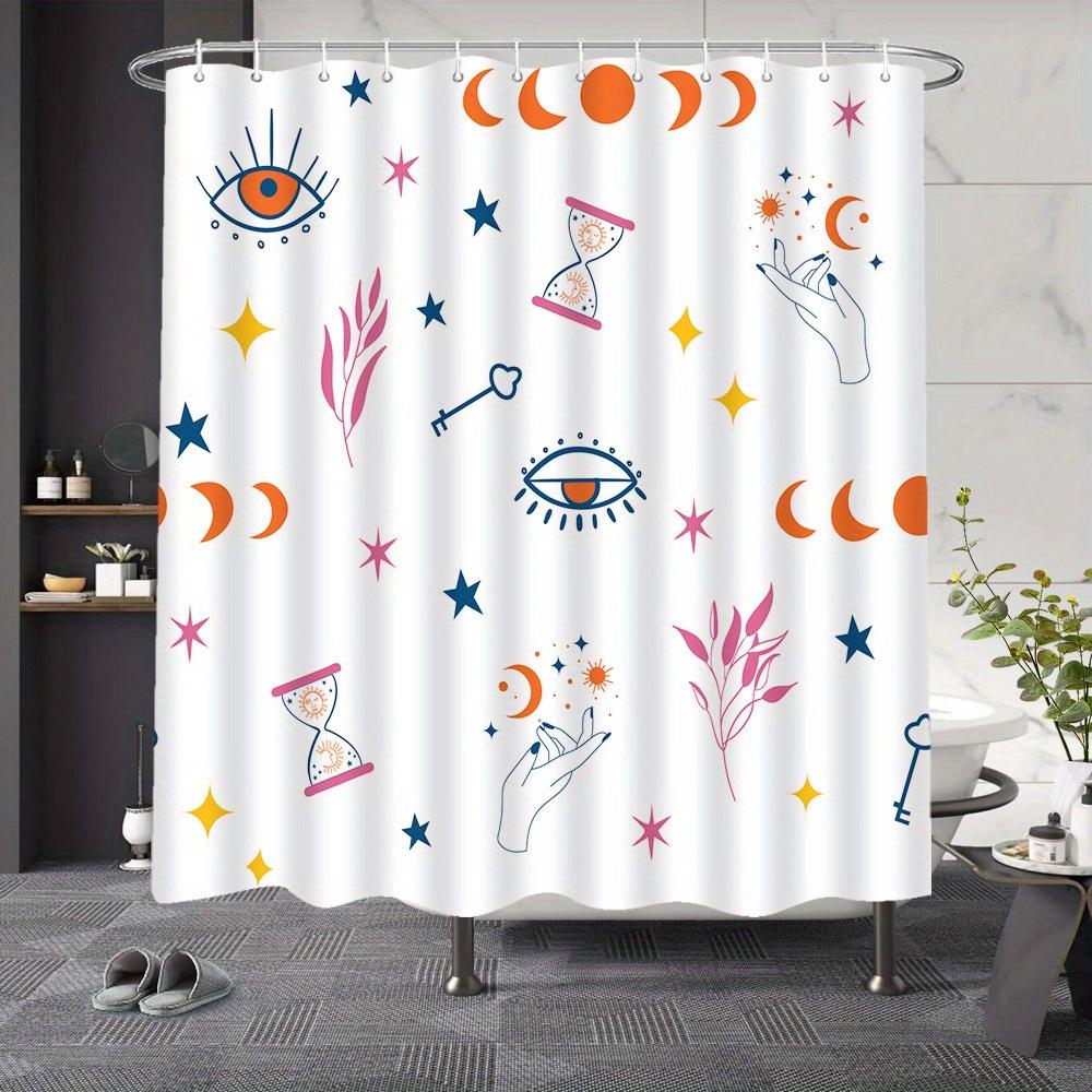 

Abstract Moon Galaxy Shower Curtain, Imaginative Printed Pattern, All-Season Bath Decor, Includes 12 Hooks W60H190(CM)-1 Pcs