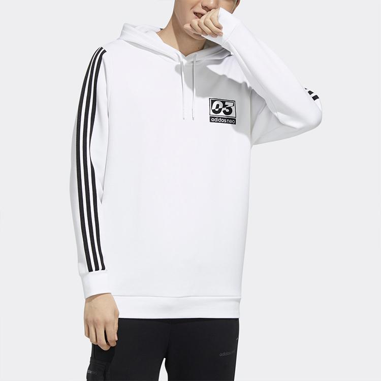 Adidas Neo Sport Pullover Hoodie with Long Sleeves Men Tops White FU1041
