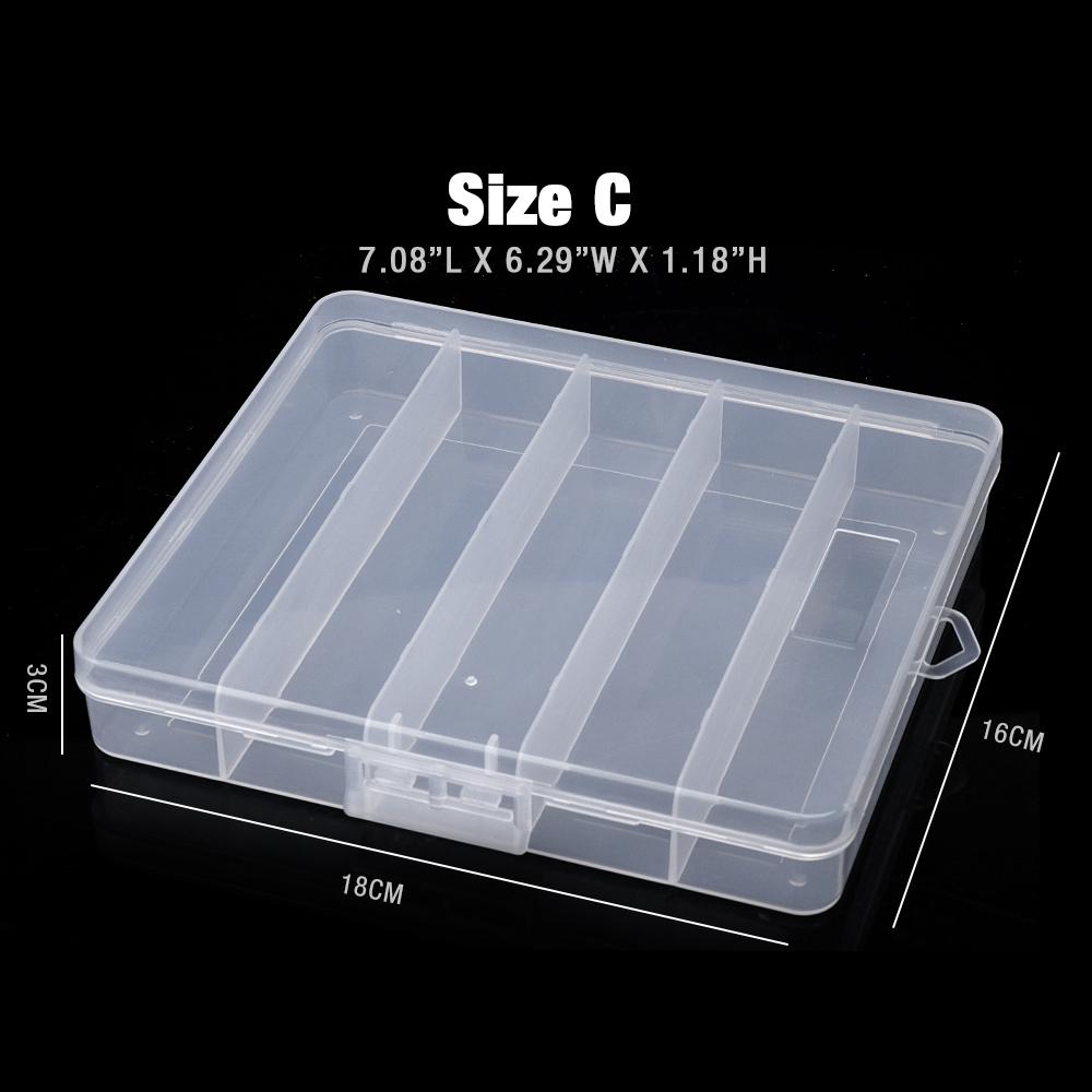 Super Sturdy 5-Compartments Fishing Tackle Storage Box 4 Sizes Portable Organizer Boxes For Fishing Hooks/Baits/Goods