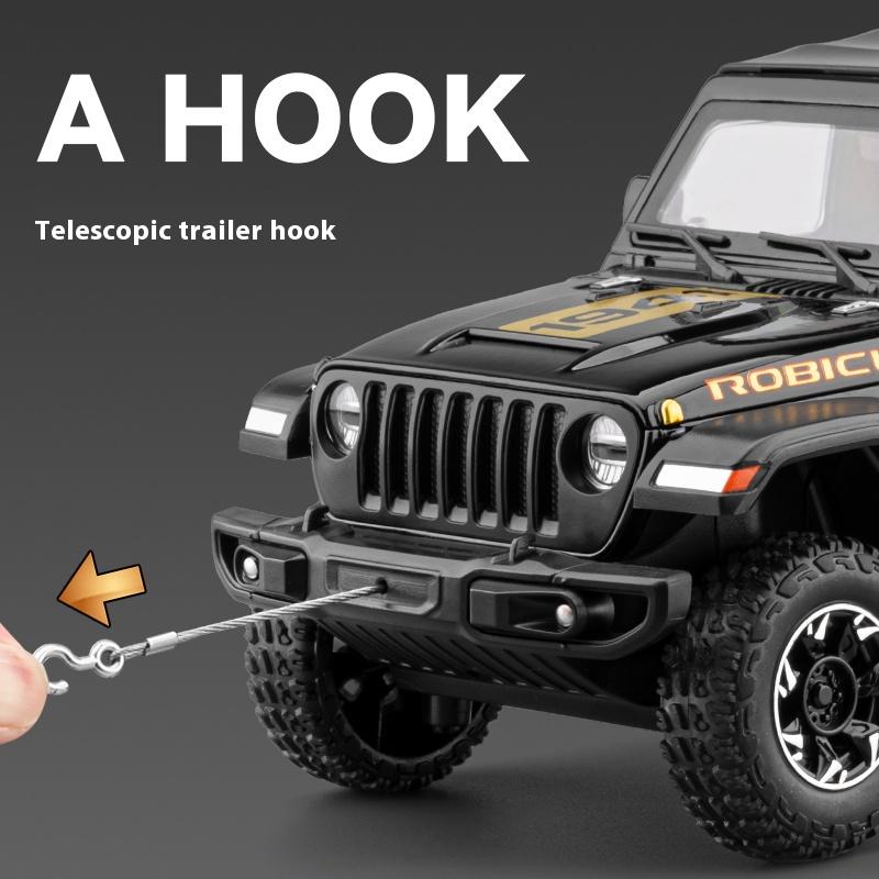 1/24 Alloy Die-cast Wrangler Off-road Vehicle Model Simulation Sound and Light Tire Shock Absorption Children's Toy Ornaments