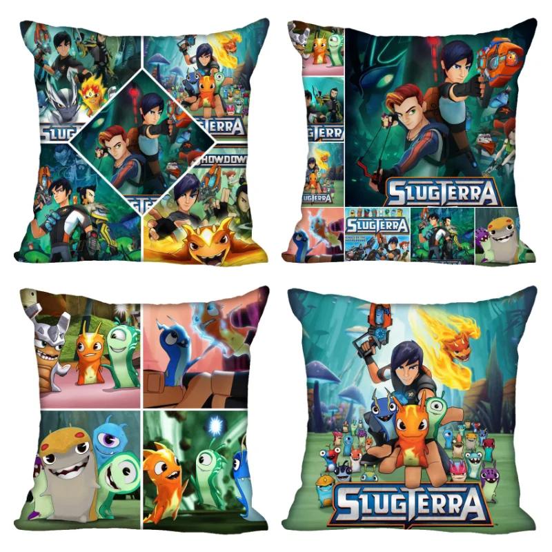 Neue Slugterra Anime Kissenbezug Schlafzimmer Home Office Dekokissenbezug Quadratisch Reißverschluss Kissenbezüge Satin Weich Kein Ausbleichen